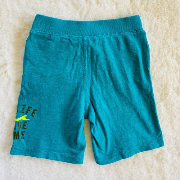 Gap Boy's Teal Cotton Pull-On Tropical Surfer Beach Shorts Size 3 Years - Picture 7 of 9